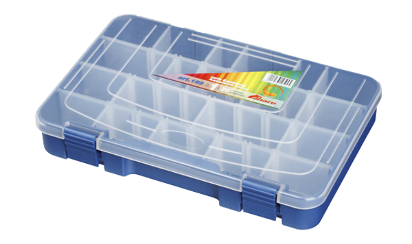 Panaro Tacklebox Blau mit Transparentem Deckel - 195, 1-20 compartimenten, 276x188xH45 mm