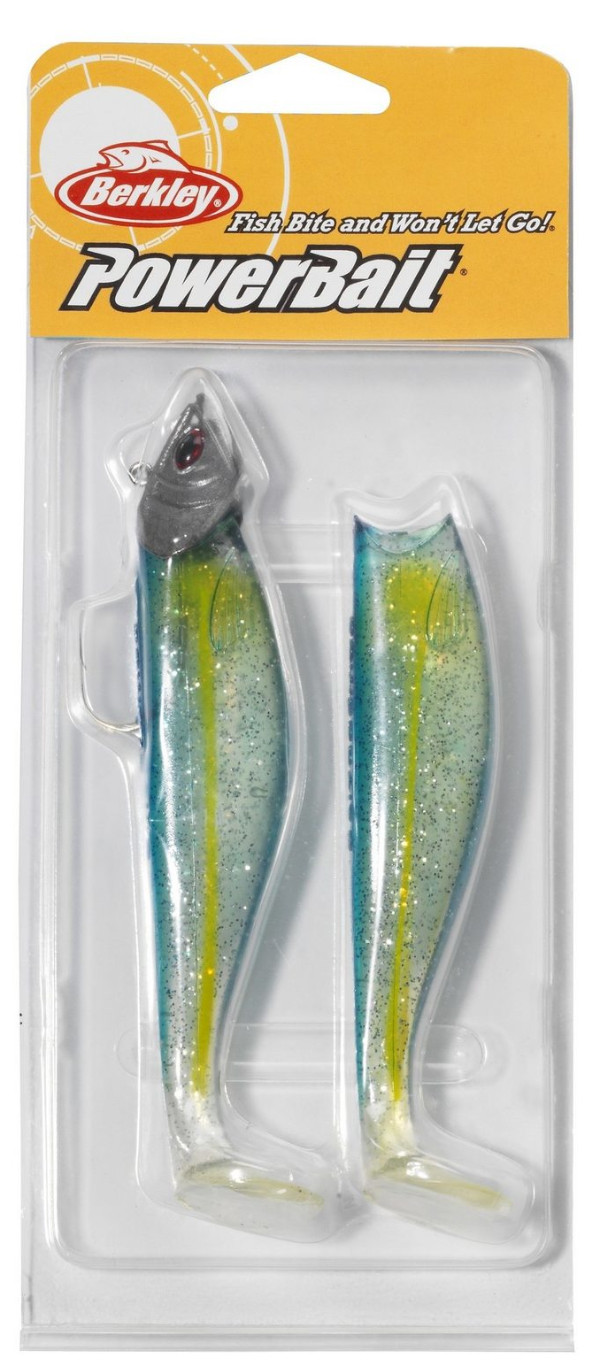 Ultimate Seabass Set, Wolfsbarschrute, Rolle, Schnur und Kunstköder - Berkley Prerigged Shad 10cm - Ocean