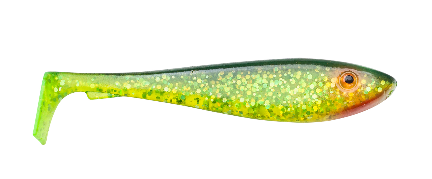 Svartzonker McRubber Shad 9cm (6 st) - Black n' Chartreuse