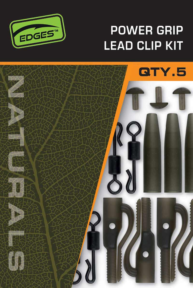 Fox Edges Naturals Power Grip Lead Clip Kit (5 Stück)