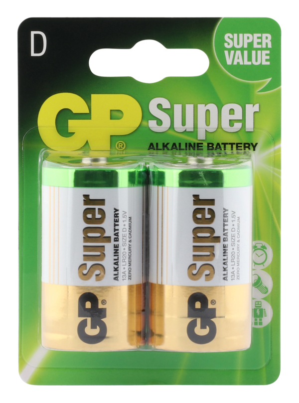 GP Alkaline Batterien - GP Super Alkaline D Mono, 2 pcs