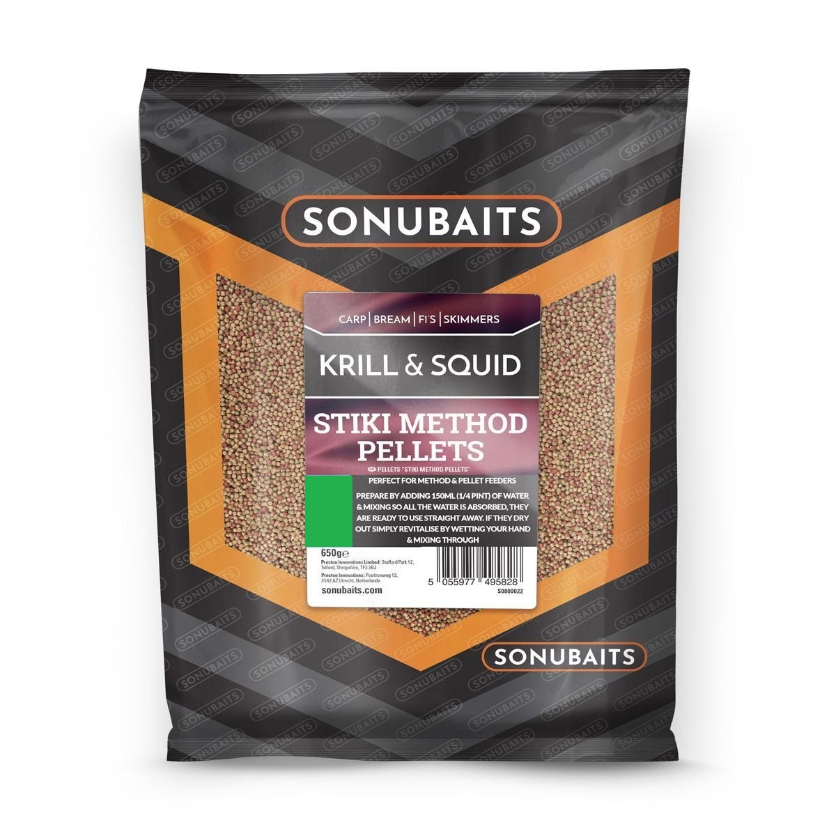 Sonubaits Stiki Krill & Squid Method Pellets 4mm (650g)