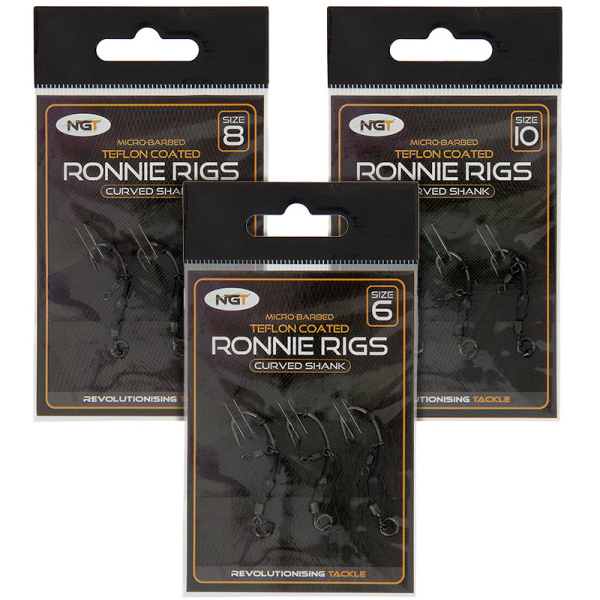 Sehr komplette Karpfen Tacklebox - NGT Ronnie Rigs - 3 Pack with Teflon Hooks