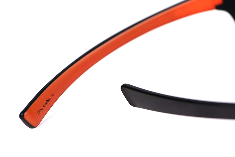 Fox Collection Wraps Sonnenbrille - Schwarz/Orange (Graues Glas)