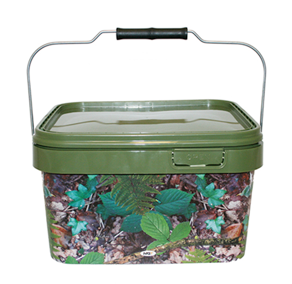 Carp Tacklebox, randvoll mit Karpfenmaterial - NGT Camo Square Bucket 5L