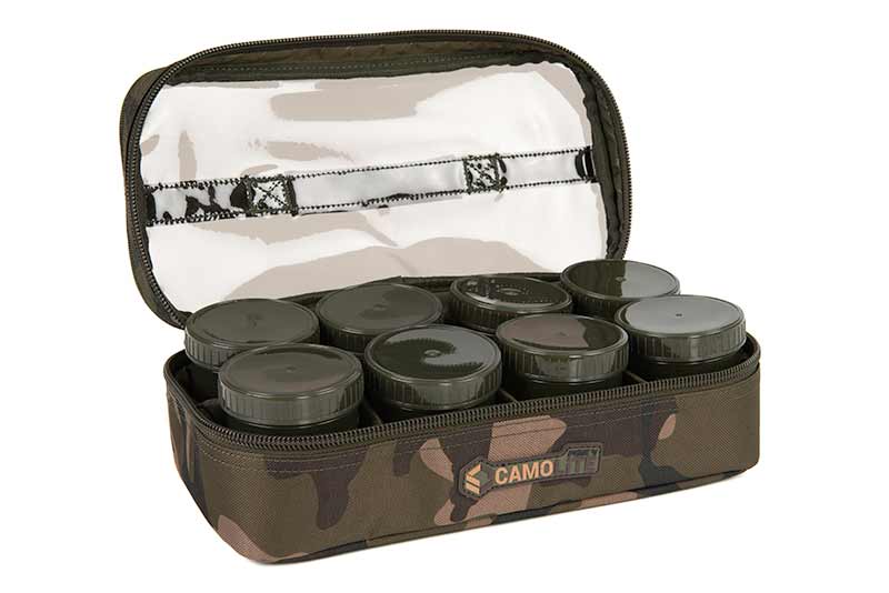 Fox Camolite 12 Pot Hakenköder Tasche (Inkl. 12 Behälter)