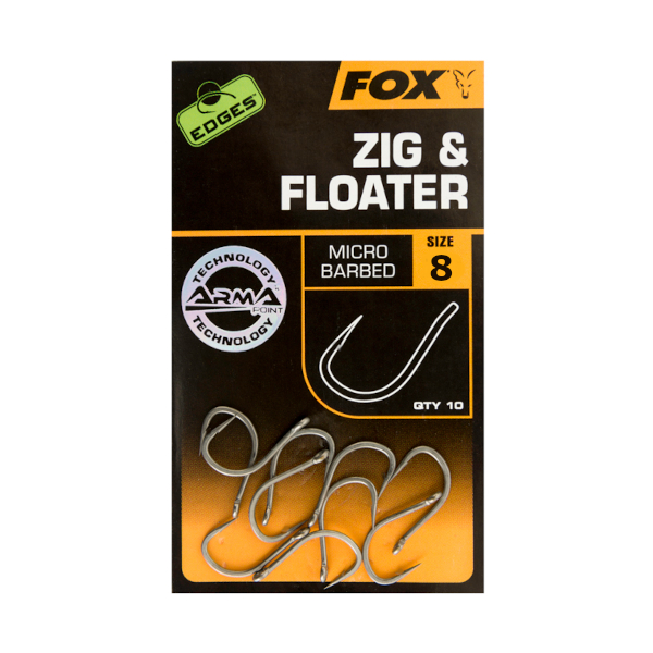 Fox Edges Zig & Floater Hooks - Fox Edges Zig & Floater Hakengröße 8 Widerhakenlos