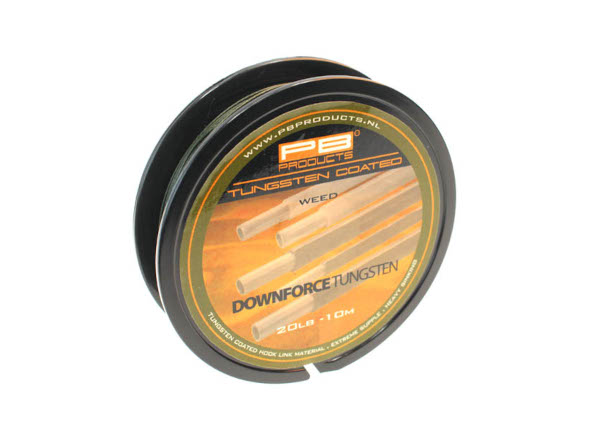PB Products Downforce Tungsten Coated Hooklink Vorfachmaterial 10m (20lb) - Weed