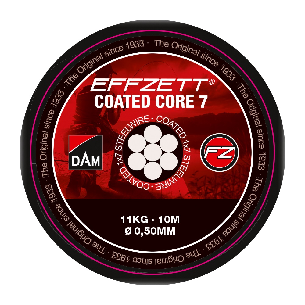 Dam Effzett Coated Core49 Stahlvorfach 10m Brown