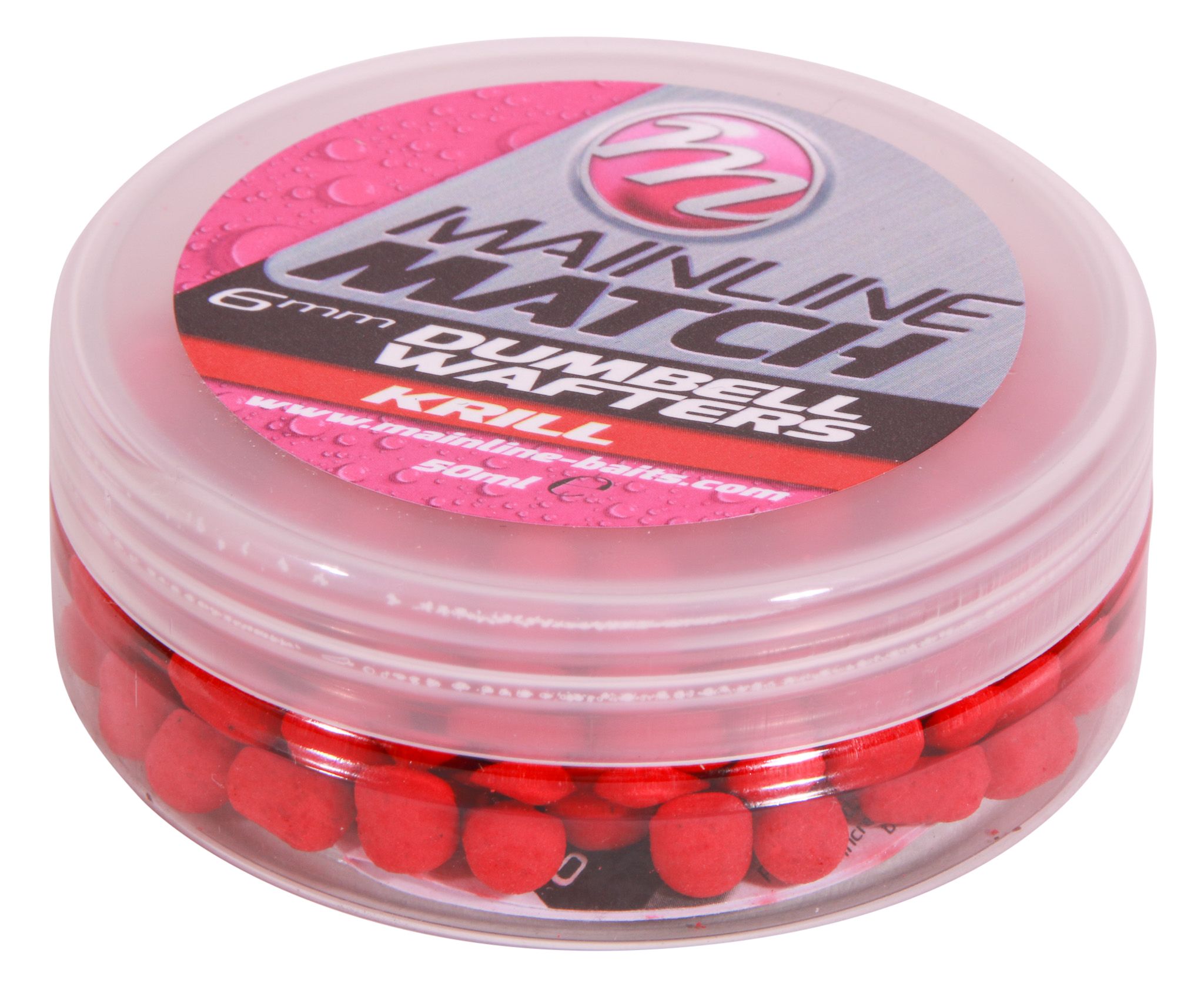 Mainline Match Dumbell Wafters 6mm - Red Krill