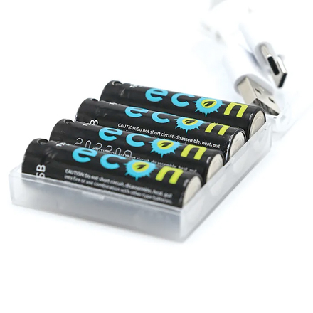 Wolf Wiederaufladbare USB AA Econ-Batterien 4er-Pack