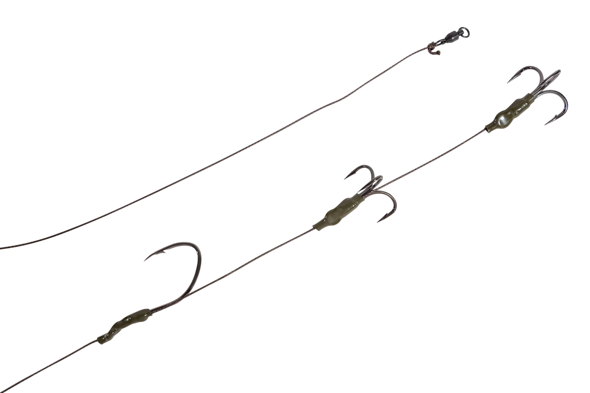 Ultimate Catfish Rig Double Hook # 6/0 Single + 3/0 + 4/0 Treble Wels-Vorfach