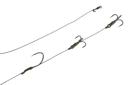 Ultimate Catfish Rig Double Hook # 6/0 Single + 3/0 + 4/0 Treble Wels-Vorfach
