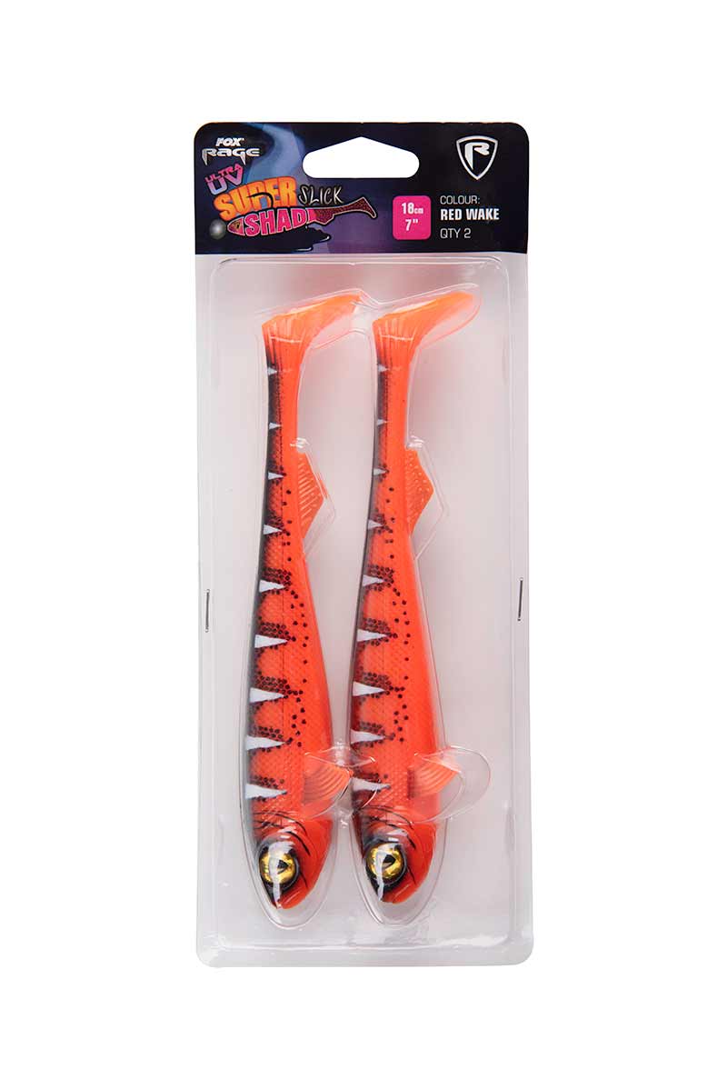 Fox Rage Super Slick Shad 18cm 2 Stück - UV Red Wake