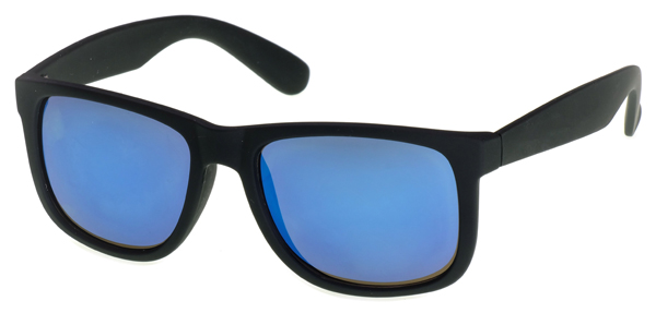 AZ-Eyewear Polarized Classic Sunglasses - Mattschwarzes Gestell/blau verspiegelte Gläser