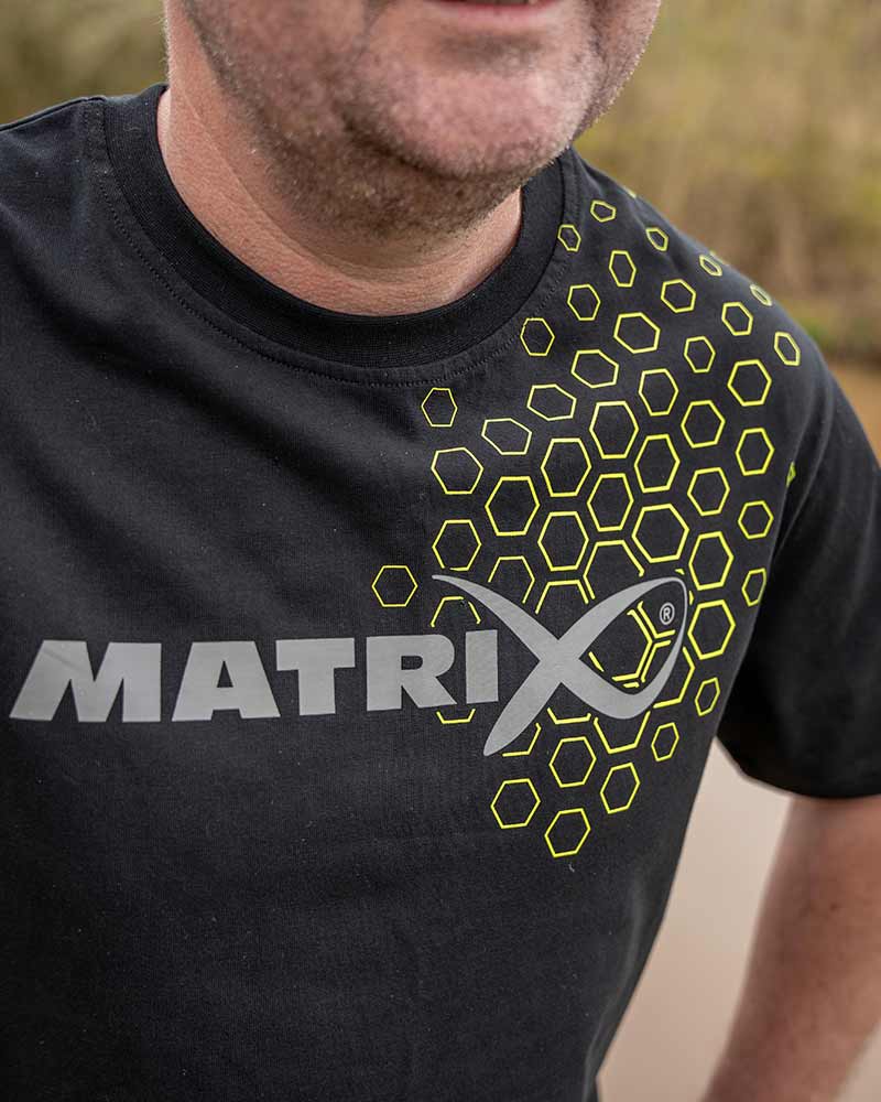 Matrix Hex Print T-Shirt Schwarz