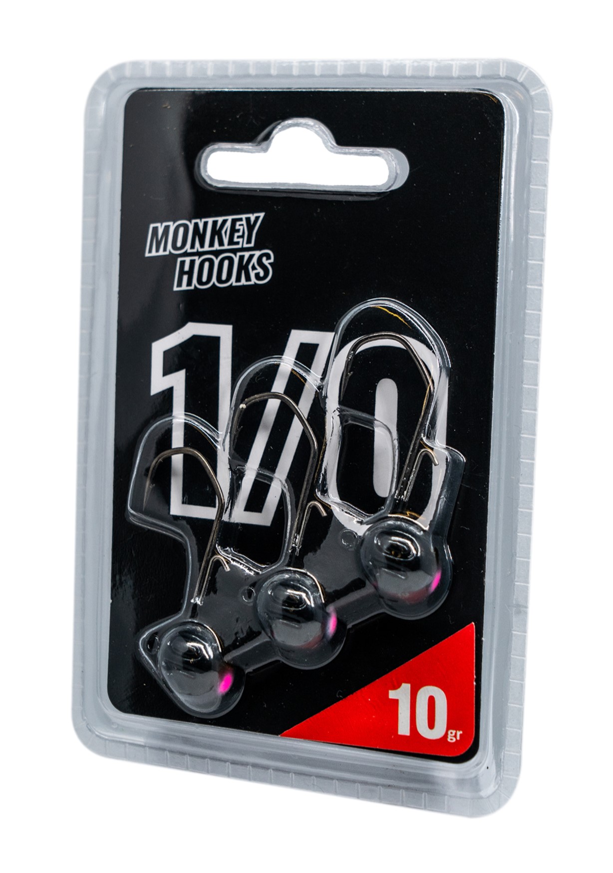 Monkey Lures Monkey Hook 1/0 Black Jigkopf (3 Stück)