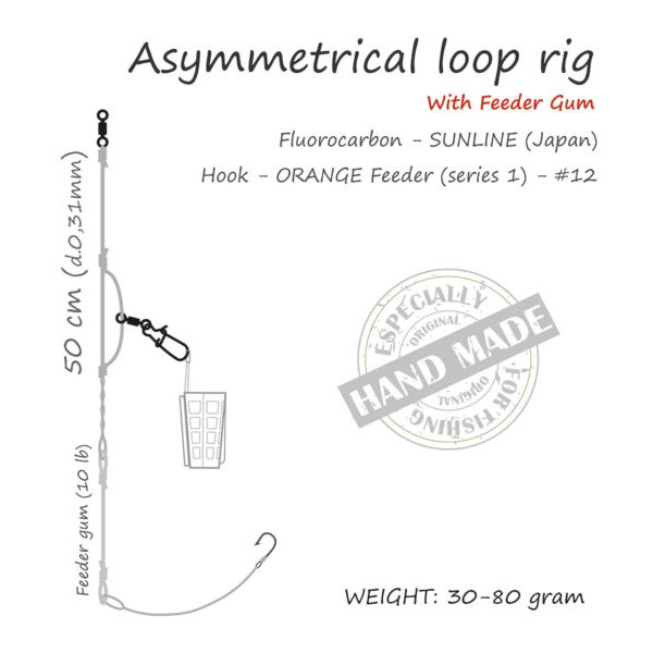Life-Orange Feeder Rig Asymmetrical Loop mit Gummiband