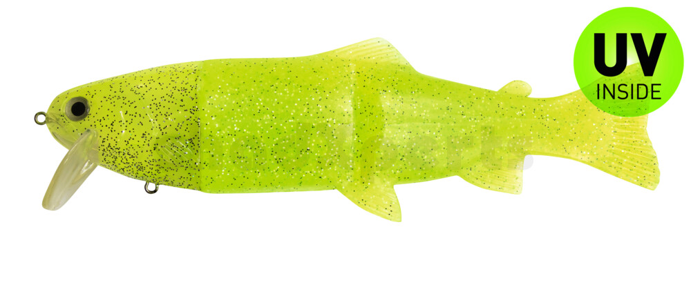 Castaic Real Bait Hard Head Floating (6"/15cm) Swimbait - Chartreuse Pepper