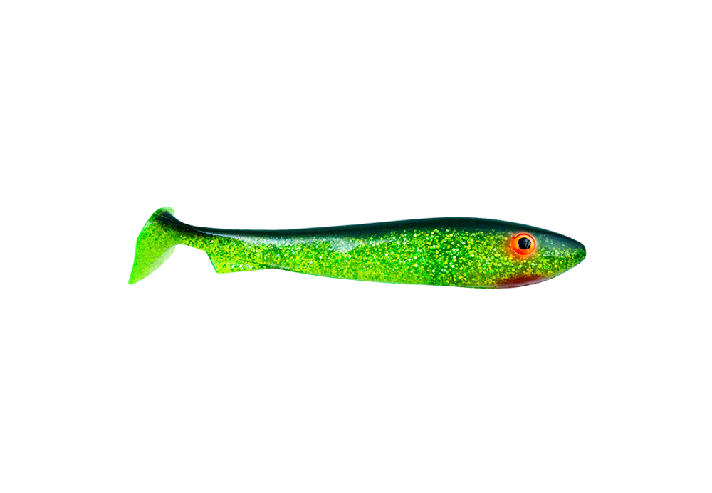 Svartzonker McRubber Offset Shad 19cm (2 Stück) - Black'n Chartreuse