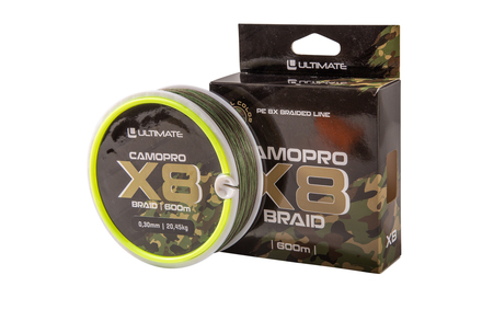 Ultimate Camopro X8 Braid Geflochtene Karpfenschnur (600m)