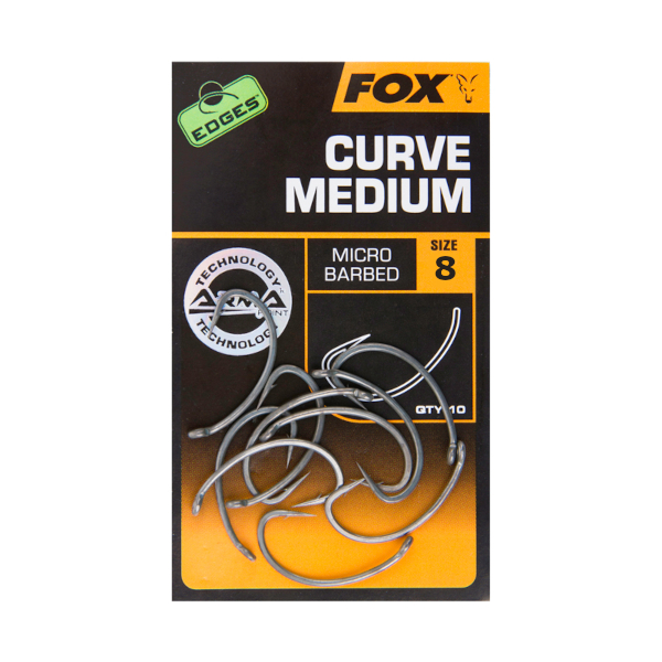 Fox Edges Curve Shank Medium - Fox Edges Curve Shank Medium 8 Mikro Widerhaken