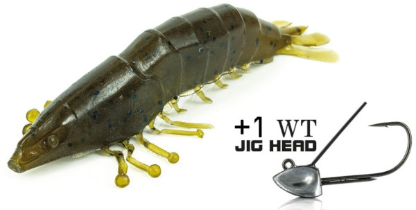 Molix Shrimp 2.5" & WT Jig Kopf - Green
