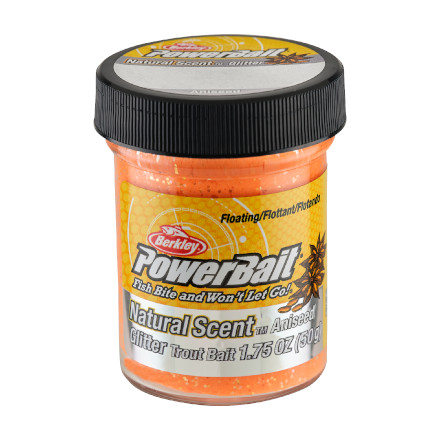Berkley PowerBait® Natural Glitter Trout Bait 50g - Fluo Orange