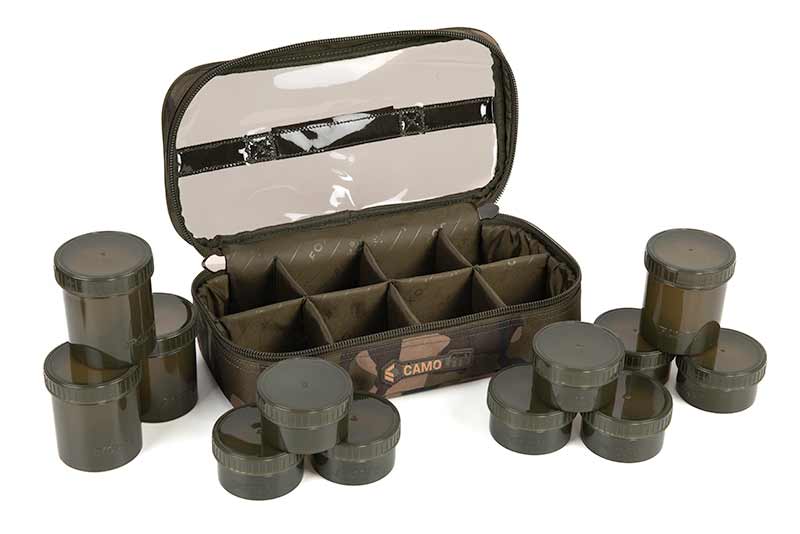 Fox Camolite 12 Pot Hakenköder Tasche (Inkl. 12 Behälter)