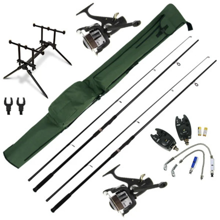 NGT Quickfish Carp Set mit Ruten, Rollen, Bissanzeigern, Rod Pod und Futteral