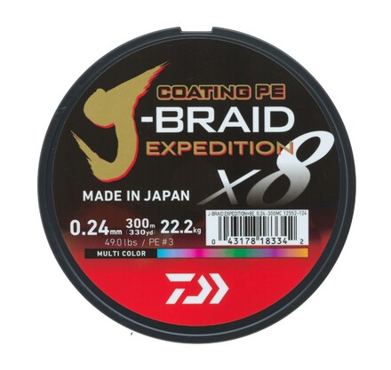 Daiwa J-Braid Expedition Multi-Color X8E Geflochtene Schnur (3000m)