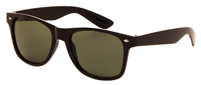 Classic Polarisierte Sonnenbrille - Schwarzes Gestell, Grüne Gläser
