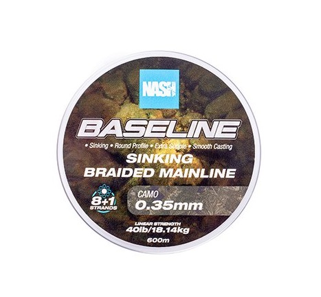 Nash TT Baseline Sinking Braid Camo Geflochtene Schnur (1200m)