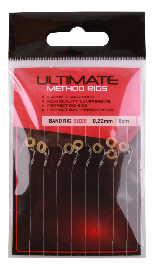 Ultimate Feeder Set mit Shimano FX 4000 FC Rolle - Ultimate Method Hair Rig Baitband size 10 / 0,22mm / 8cm / 8pcs