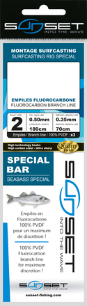 Sunset BDL Surfcasting RS Competition Special Seabass Fluorocarbon Rig 0,50mm