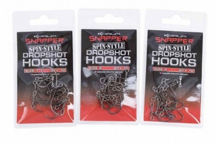 Korum Snapper Dropshot Spin-Style Hooks (10 Stück)