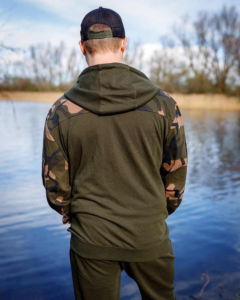 Fox LW Khaki/Camo Split Zip Hoody