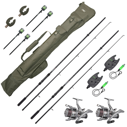 Spro Spartan Carp Set Deluxe mit Ruten, Rollen, Bissanzeigern, Futter und Rutenhalternal