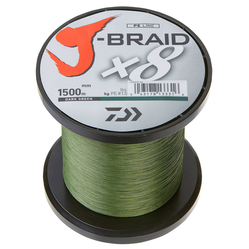 Daiwa J-Braid X8 Geflochtene Schnur Dark Green 1500m