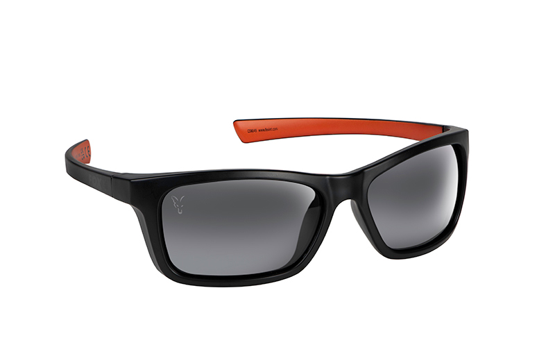 Fox Collection Wraps Sonnenbrille - Schwarz/Orange (Graues Glas)