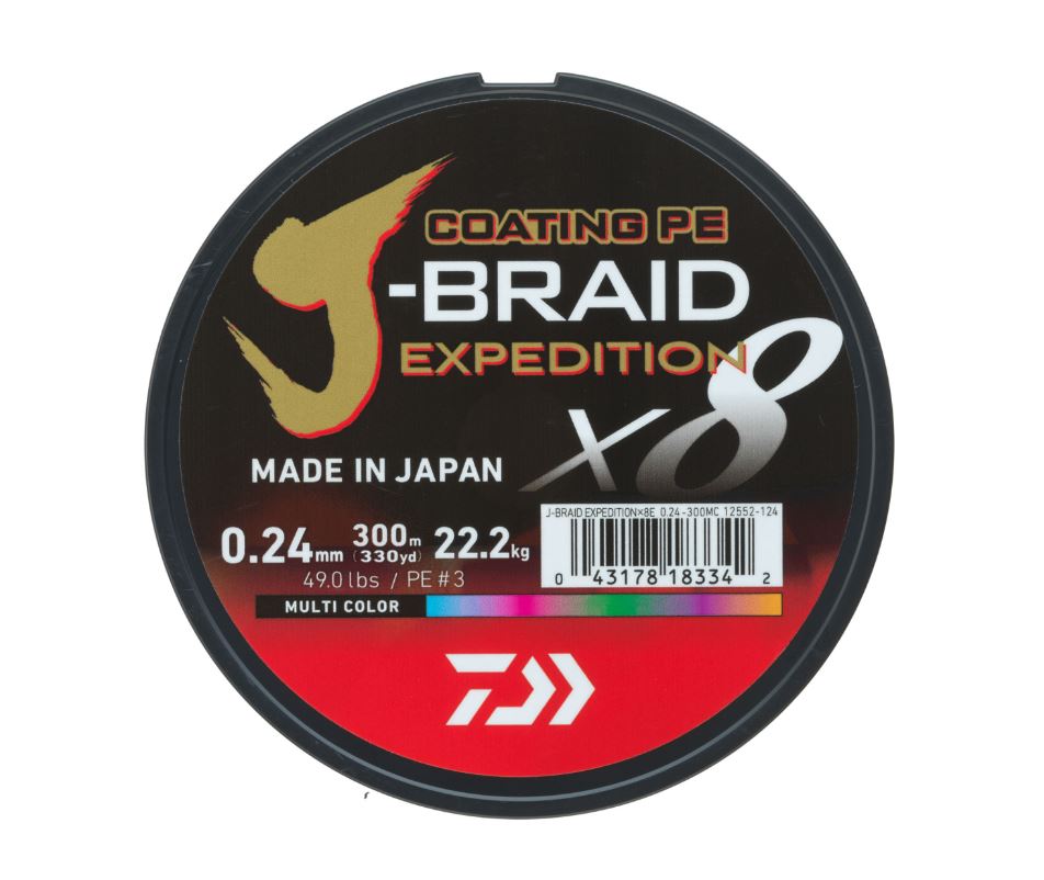 Daiwa J-Braid Expedition X8E Geflochtene Schnur Multicolor (300m)