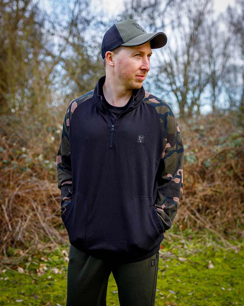 Fox LW Black/Camo QTR Zip Angelpullover