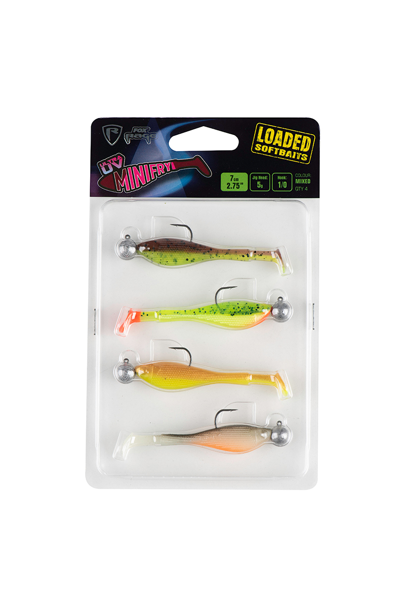 Fox Rage Mini Fry Loaded UV Mixed Coulour Pack 7cm 5g - Mix Pack Colored Water