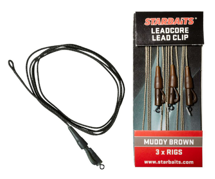 Starbaits Leadcore Lead Clip Muddy Brown, 3 Stück