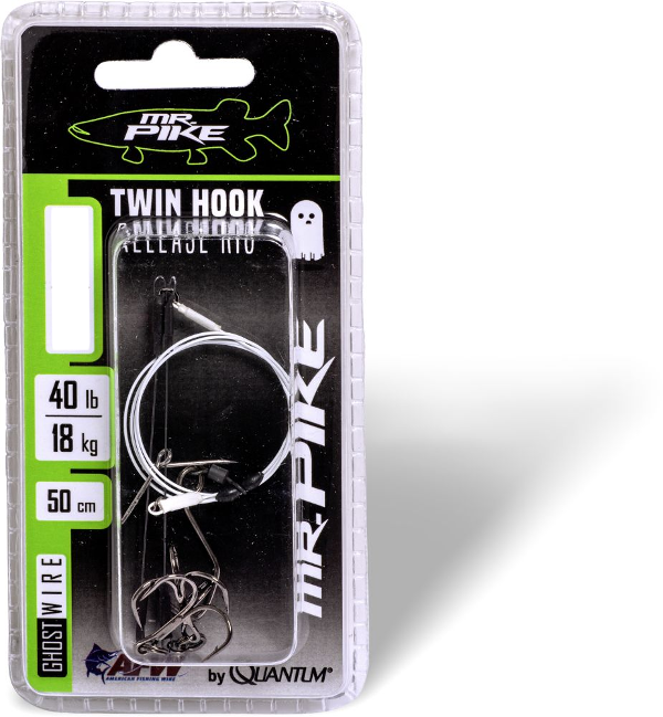 Quantum Mr. Pike Ghost Traces Twin Haken-Release-Rig 50cm