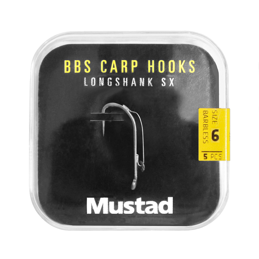 Mustad Long Shank 40 Karpfenhaken-Set  (6 Packungen + Multi Box)