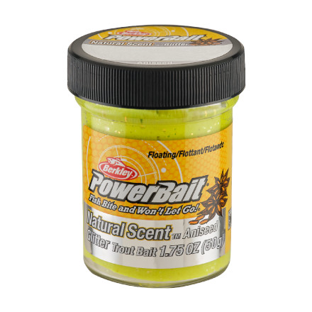 Berkley PowerBait® Natural Glitter Trout Bait 50g - Sunshine Yellow
