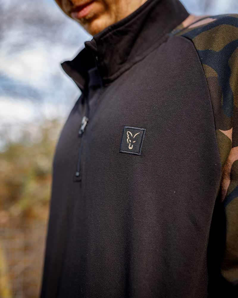 Fox LW Black/Camo QTR Zip Angelpullover