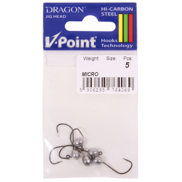 Dragon V-Point Micro Jigkopf, 5 Stück!