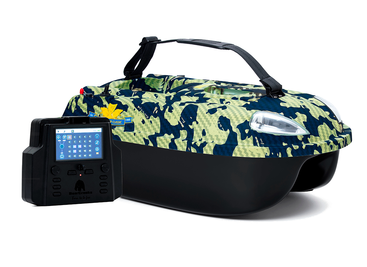 BearCreeks iPilot15 Futterboot Camo + GPS Autopilot